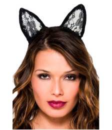 Oreilles de chatte en dentelle - ML70853BLK